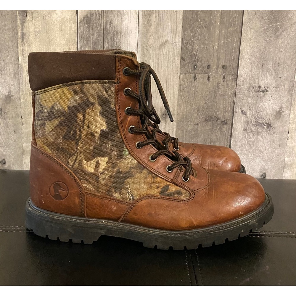 Duck head camo leather work heavy duty boots men size 11 ~ no steel toe